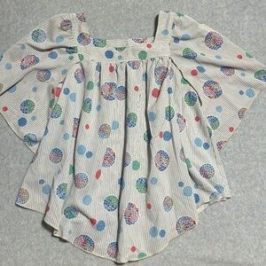 🚨 SOLD 🚨 Vintage Women’s Medium Polka Dot Blouse Single Stitch